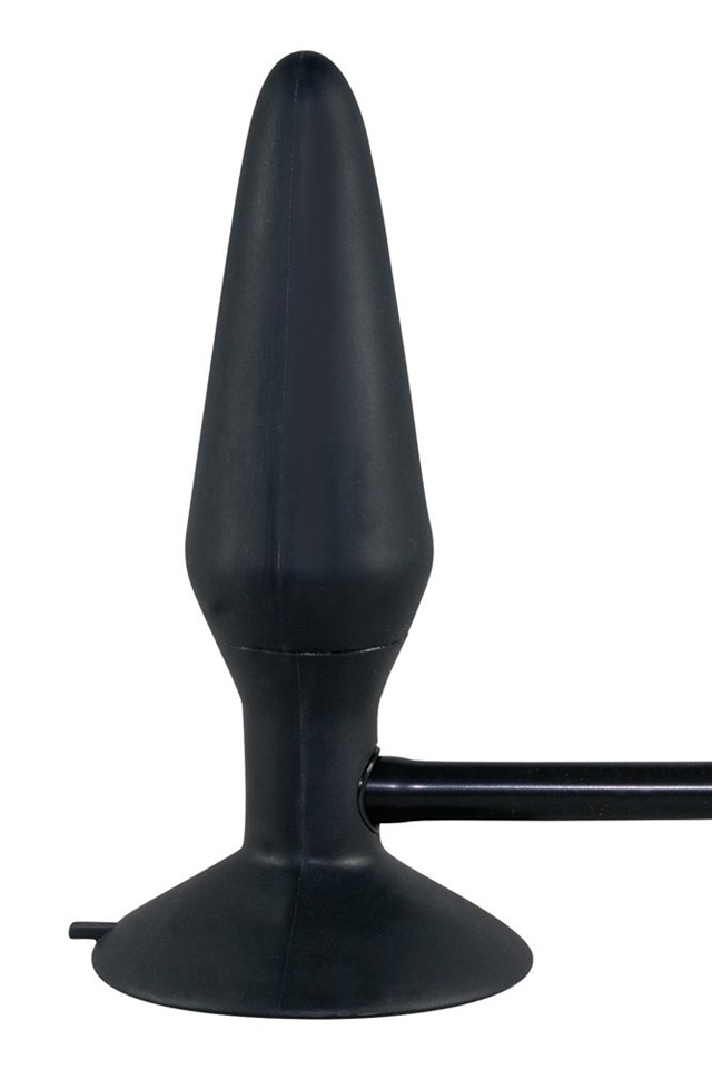 True Black Inflatable Anal Plug Diskret Levering