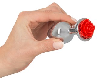 Analplugg Med Vakker Rød Rose