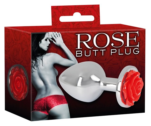 Analplugg med Vakker Rød Rose