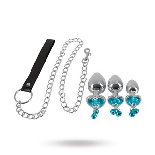 Butt Plug Set With Leash