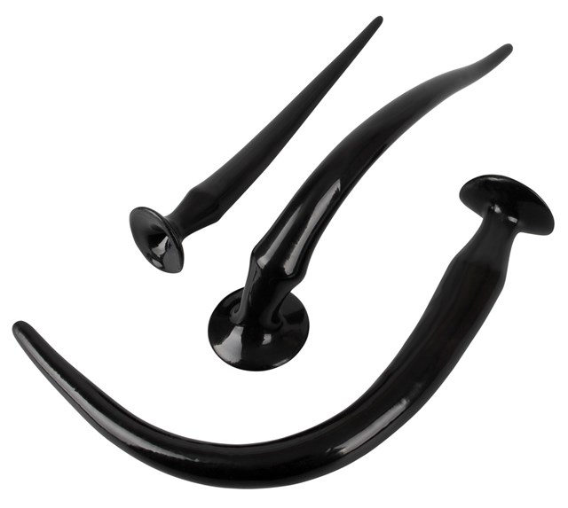 Super Long Flexible Butt Plug Set - Black