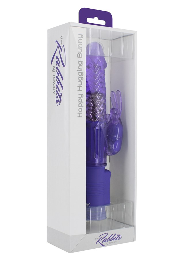 Happy Hugging Bunny Med Roterende Kuler - Purple