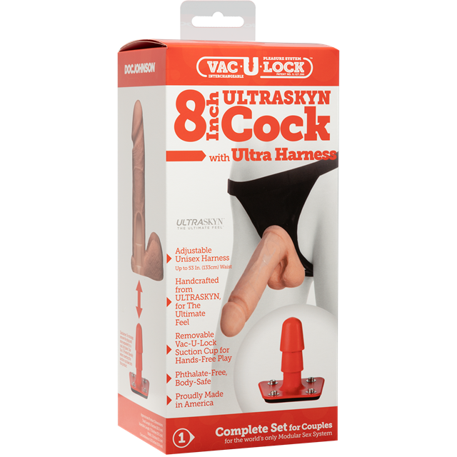 Vac-U-Lock 21cm Dildo and Ultra Harness