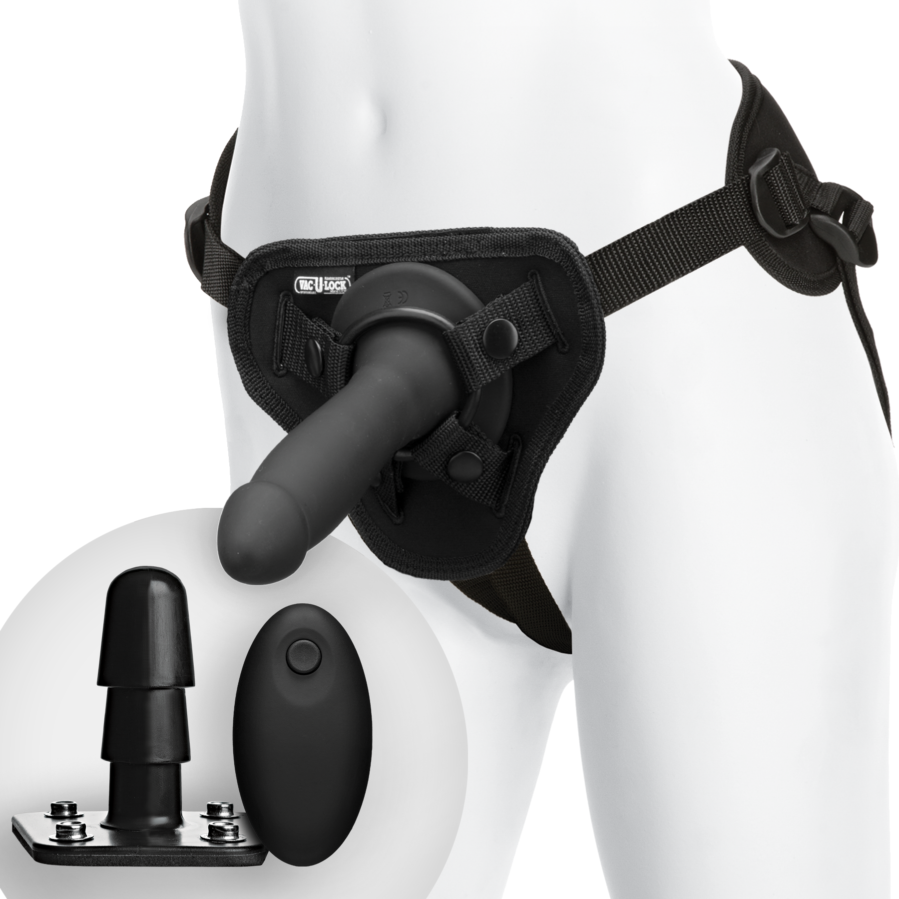 Vac-U-Lock Smooth Silicone Vibrating Pleasure Set