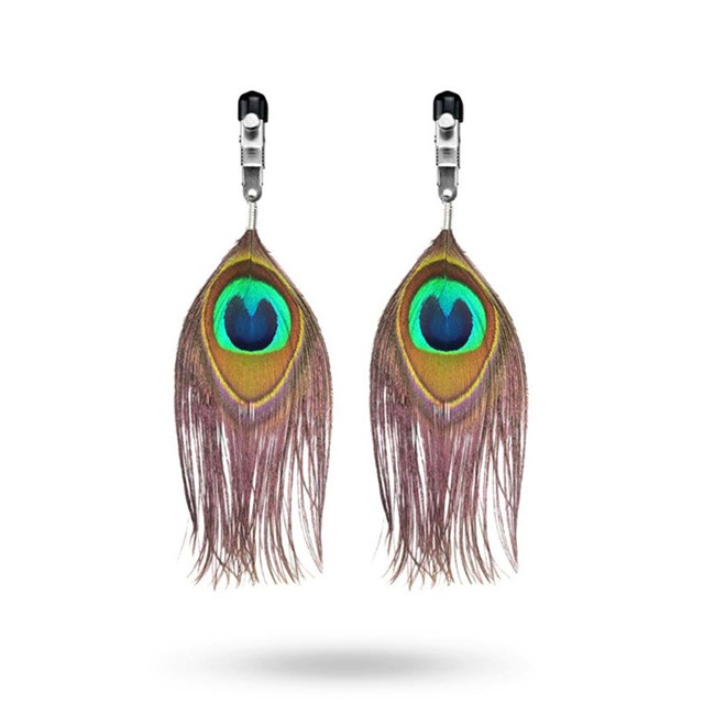 Lovetoy Nipple Clamp With Peacock Feather