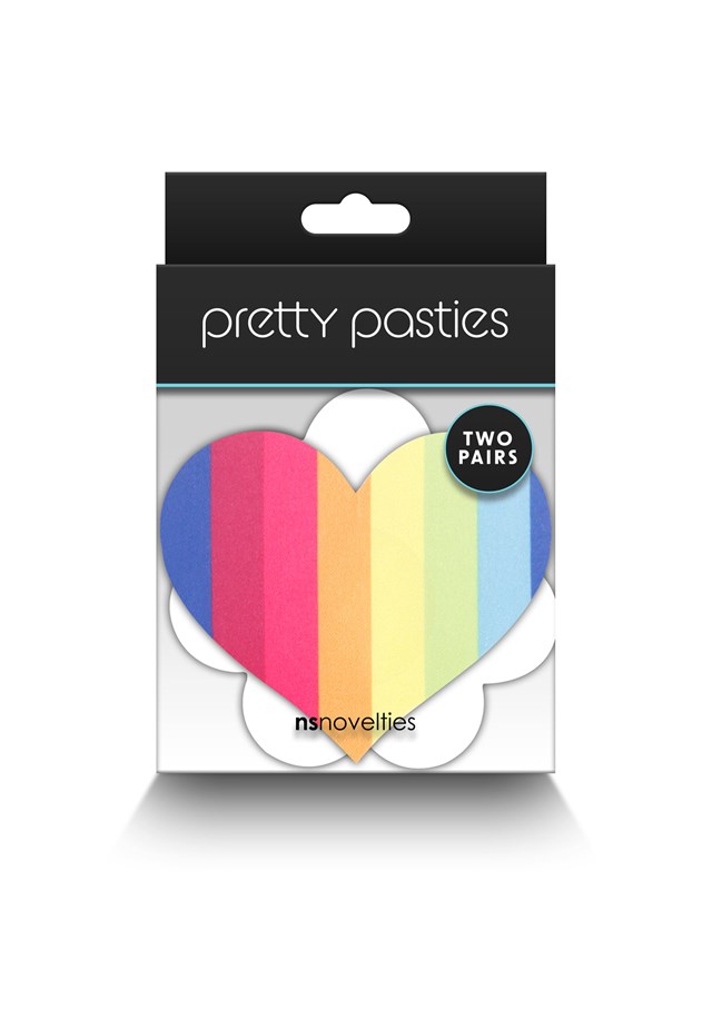 RAINBOW PASTIES HEART & FLOWER 2-PAIR