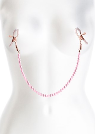 Bound Nipple Clamps Pink Pearls