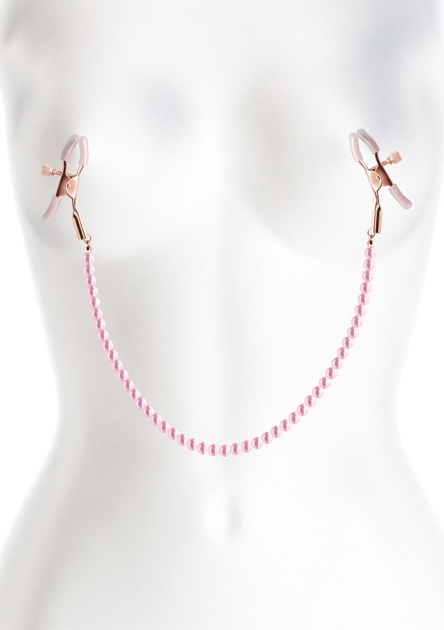 BOUND NIPPLE CLAMPS PINK PEARLS