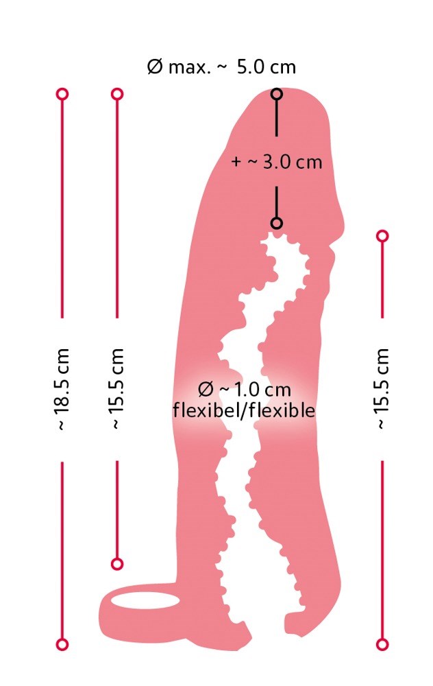 2-in-1 Extension And Masturbator 18,5cm