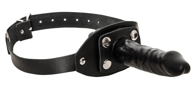Zado Leather Head Dildo Gag Strap-on