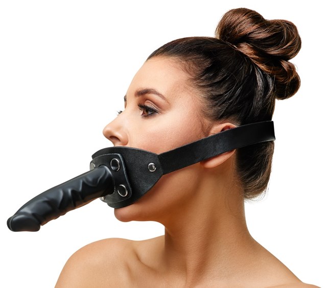 Zado Leather Head Dildo Gag Strap-on