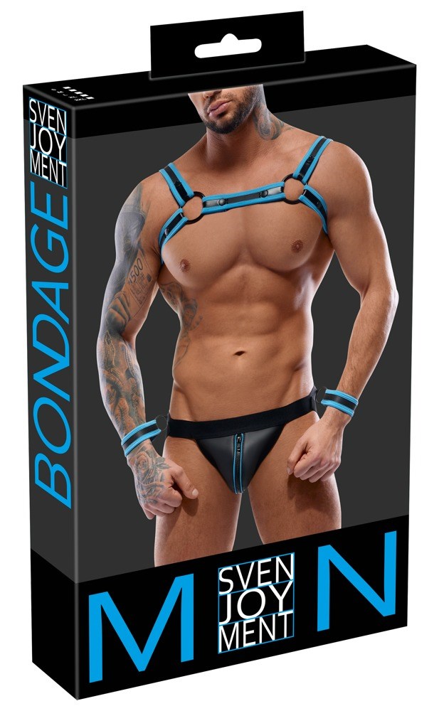 Chest Harness Jock and 2 handcuffs