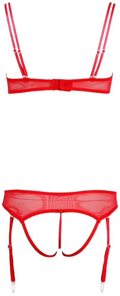 Rødt Strippe Bh sett