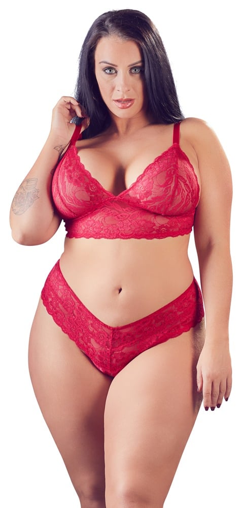 Loving Red Bra and Crotchless String