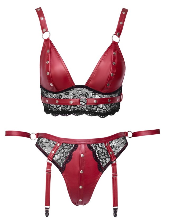 BRA SET BONDAGE - RED
