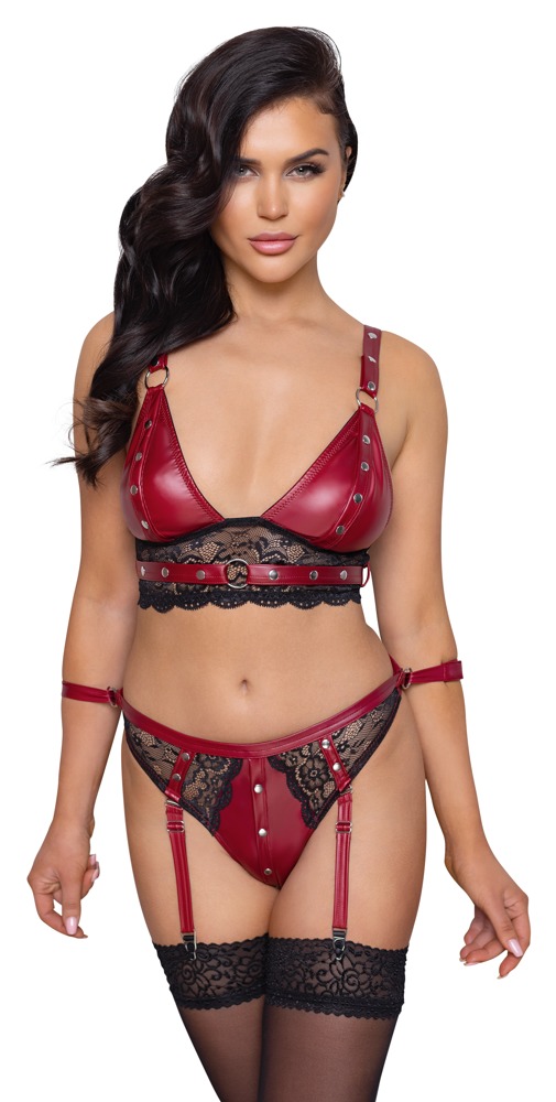 BRA SET BONDAGE - RED