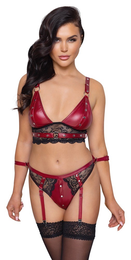 BRA SET BONDAGE - RED