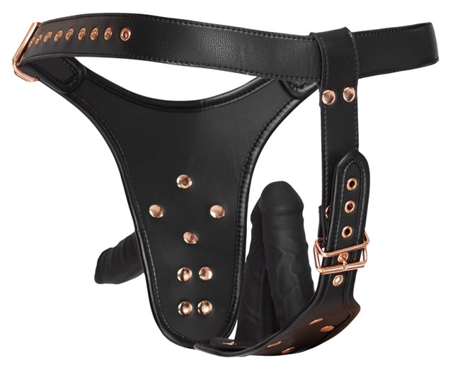 Strap-on belt incl dildo - black