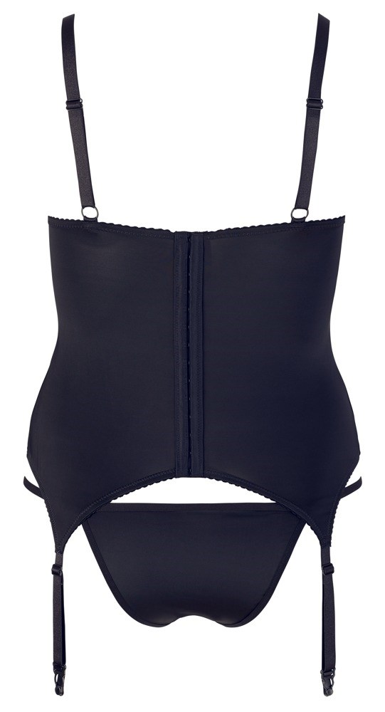 Svart Basque Med Blondedetaljer