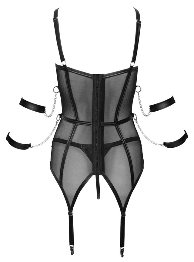 BONDAGE BASQUE - SVART