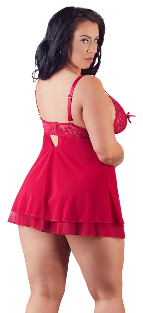 Red Babydoll With Peek-a-Boo