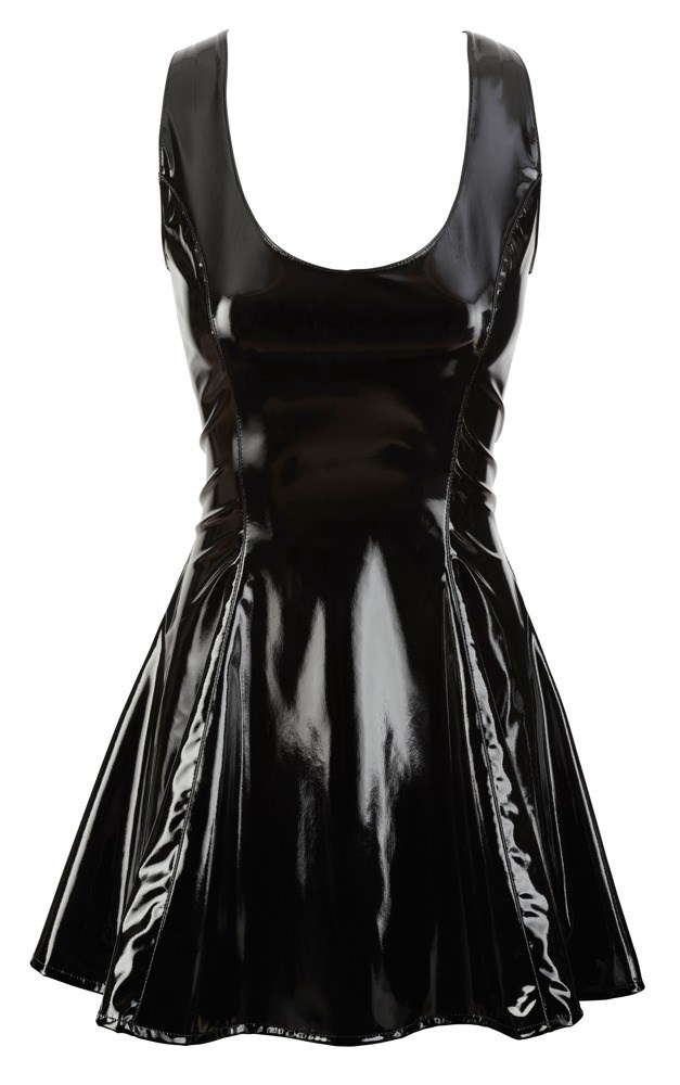 Vinyl Dress With Flared Skirt
