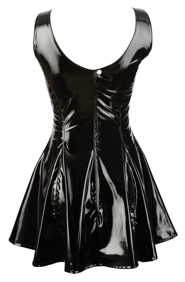 Vinyl Dress With Flared Skirt