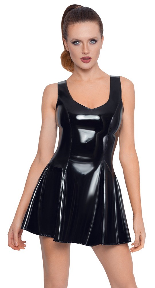 Vinyl Dress With Flared Skirt