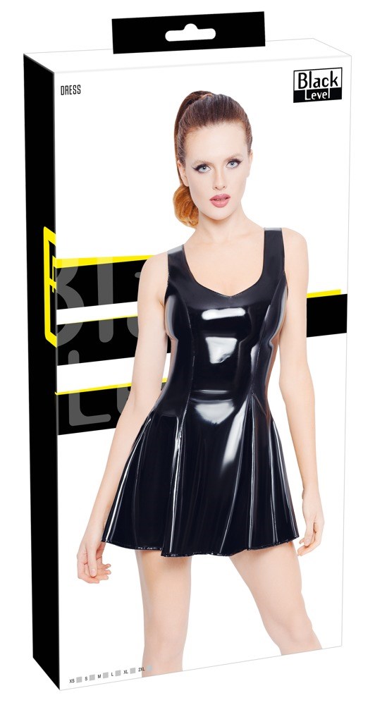 Vinyl Dress With Flared Skirt
