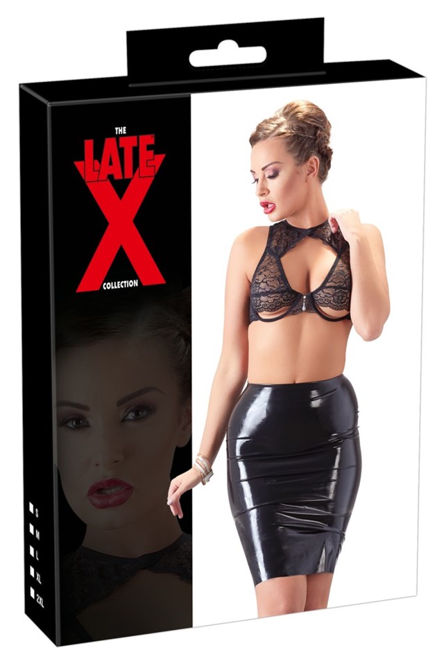 Waist High Latex Skirt