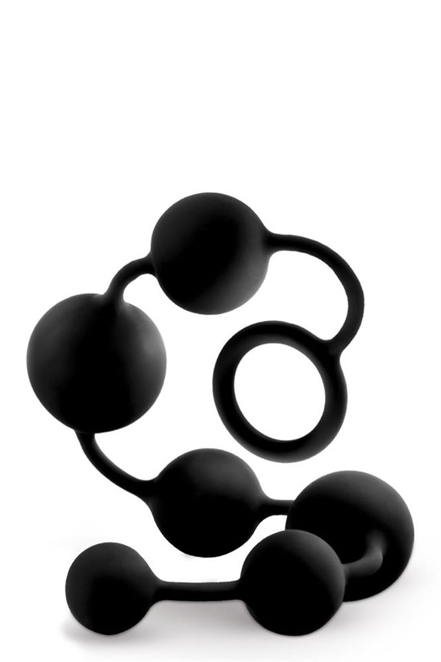 ANAL ADVENTURES LARGE ANAL BEADS - BLACK