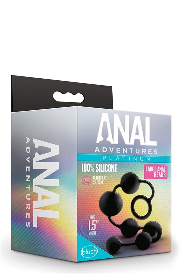 ANAL ADVENTURES LARGE ANAL BEADS - BLACK