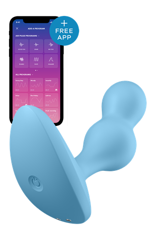 Deep Diver Plug Vibrator With App - Blå