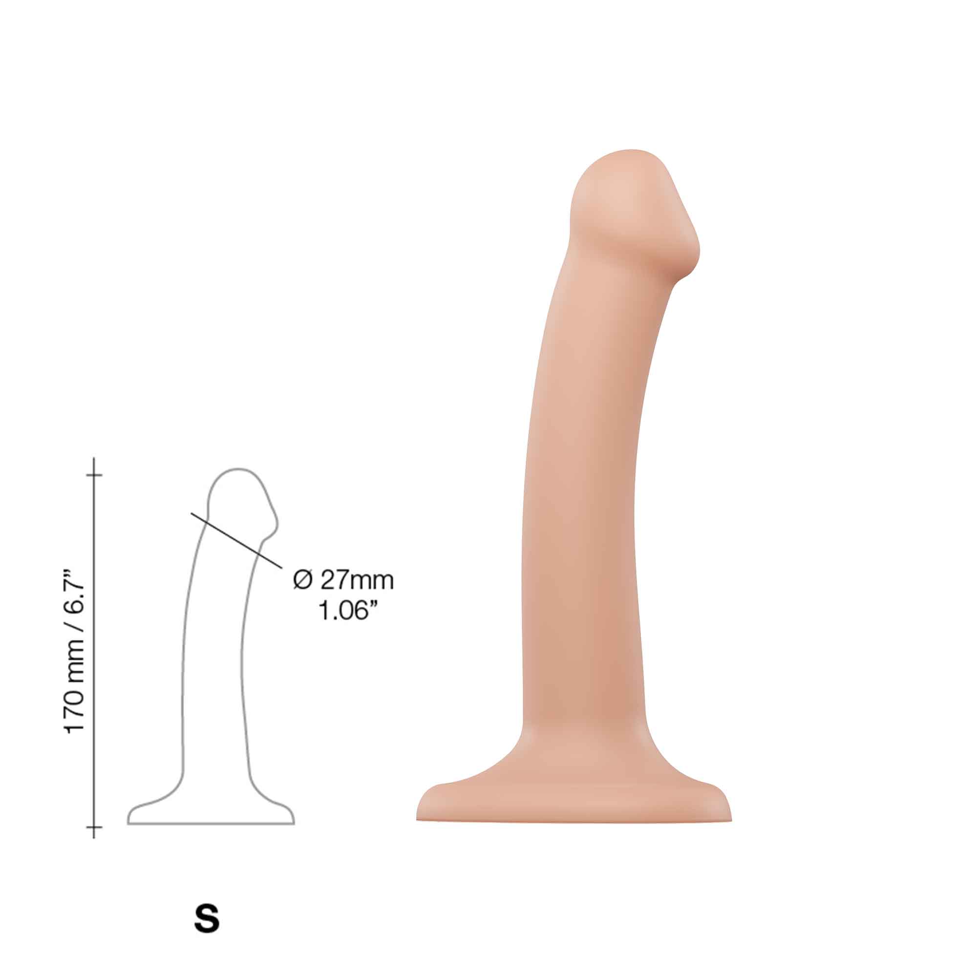 Bøybar Dildo Dual Density Small - 17 cm