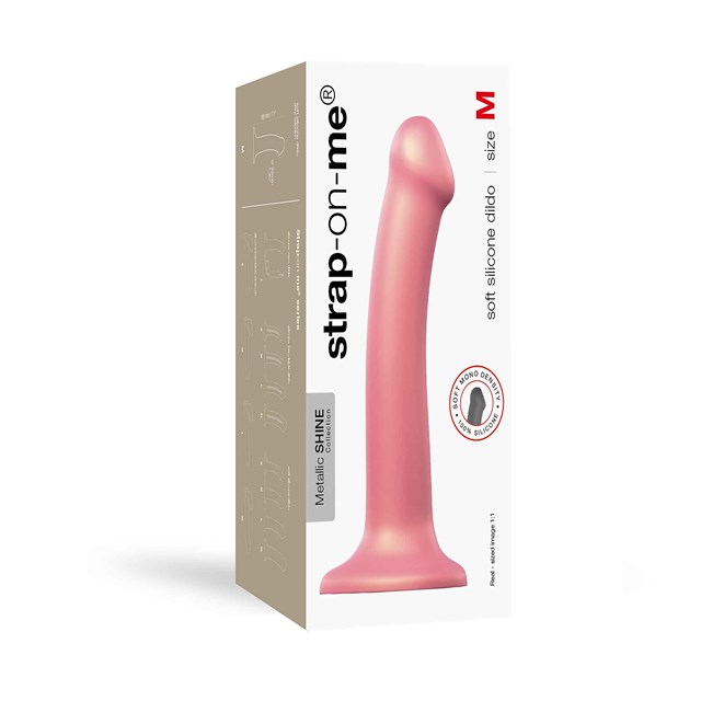 Mono Density Dildo Metallic Shine Pink - 18 cm