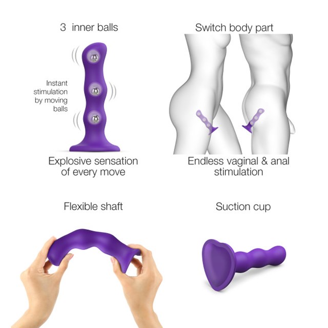 DILDO GEISHA BALLS LILLA - M