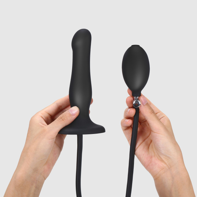 INFLATABLE DILDO PLUG - BLACK - ONE SIZE ADJUSTABLE