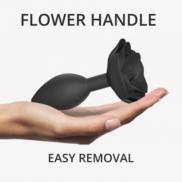 OPEN ROSES BUTTPLUG SIZE L - BLACK ONYX