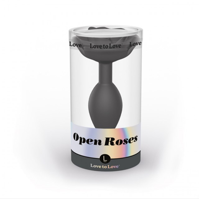 OPEN ROSES BUTTPLUG SIZE L - BLACK ONYX