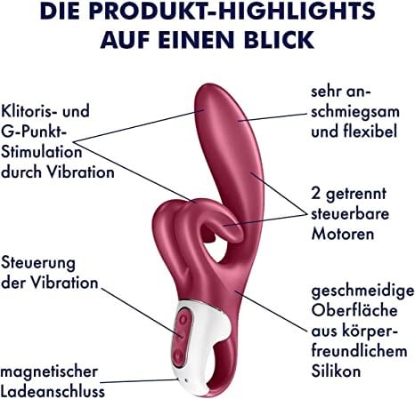 SATISFYER TOUCH ME RABBIT VIBRATOR - RED
