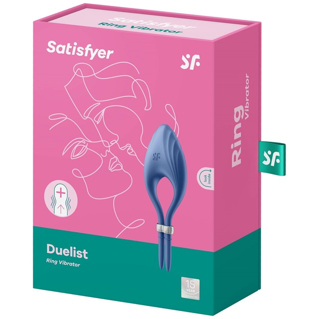SATISFYER DUELIST RING VIBRATOR - MØRK BLÅ