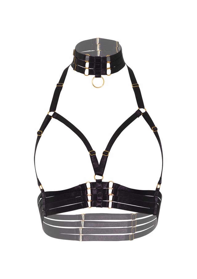 Open Cup Bra + O-Ring Collar