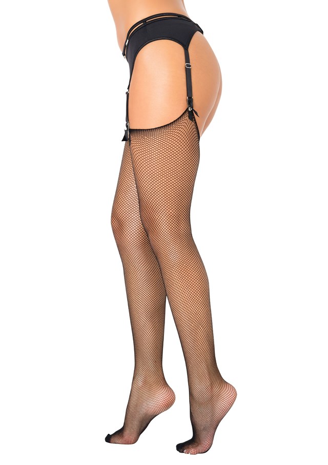 Extravagant Fishnet Tights - BLACK