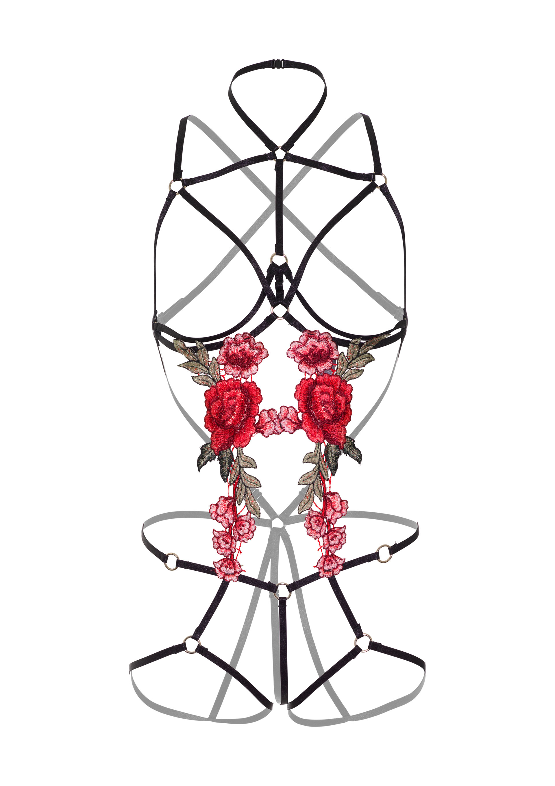Roses Strappy Teddy with Pasties