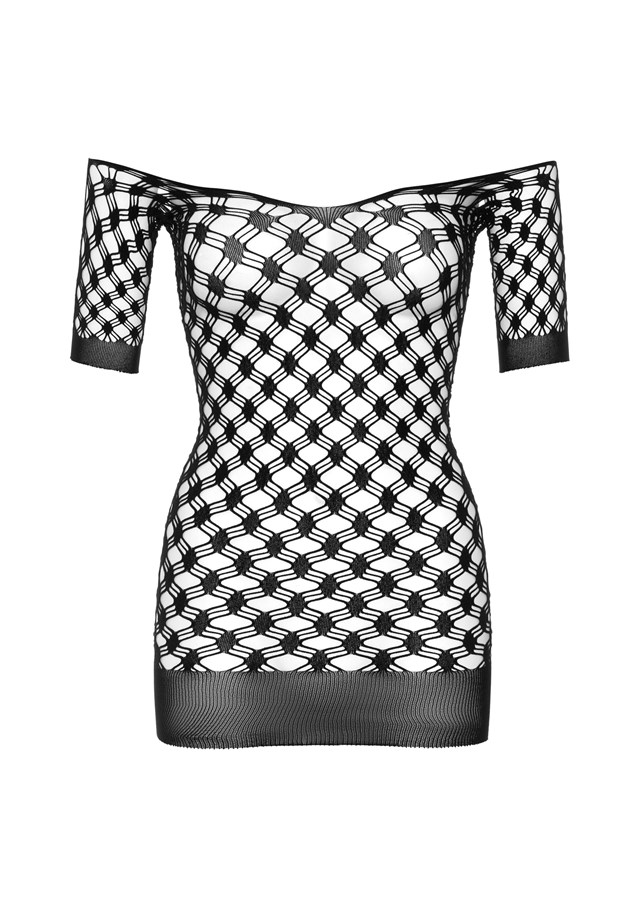 Deluxe Fence Net Minidress - Black