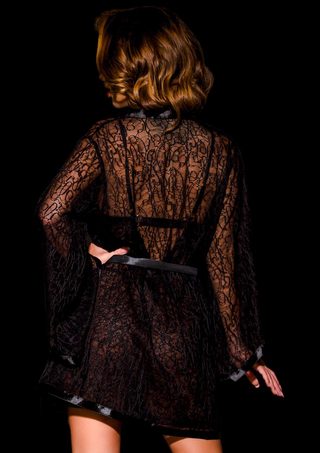 Black Lace Robe