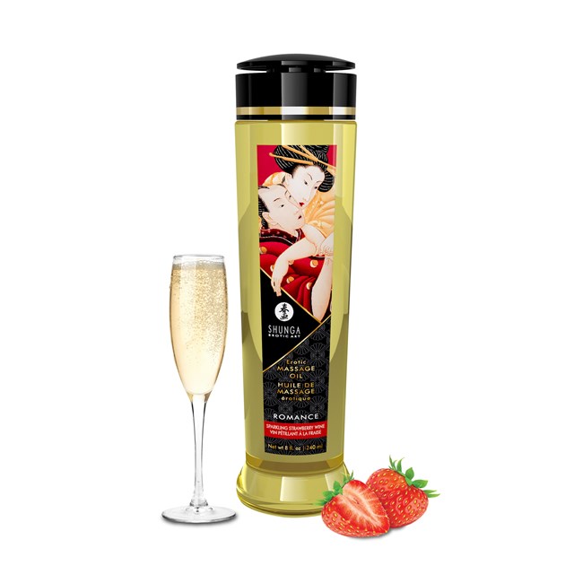 Erotisk Massasjeolje - ROMANCE Sparkling Strawberry Wine 240ML