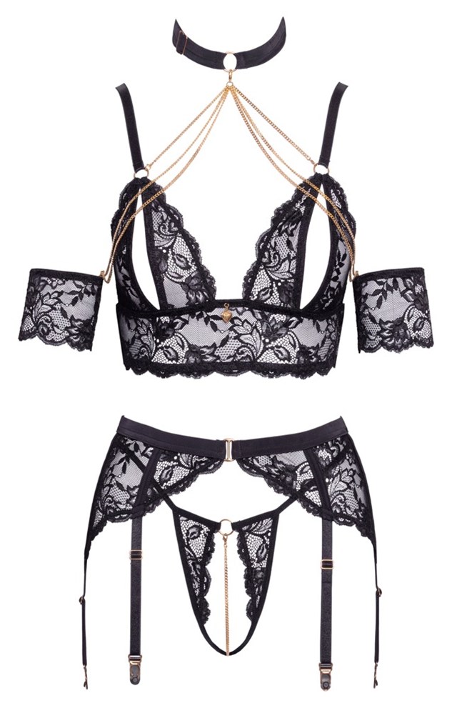 Bra Top, Suspender Belt And String
