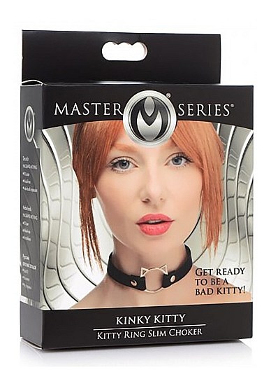 Kinky Kitty Ring Slim Choker - Black
