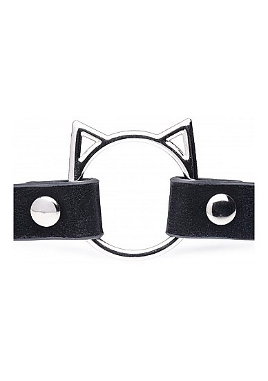 Kinky Kitty Ring Slim Choker - Black